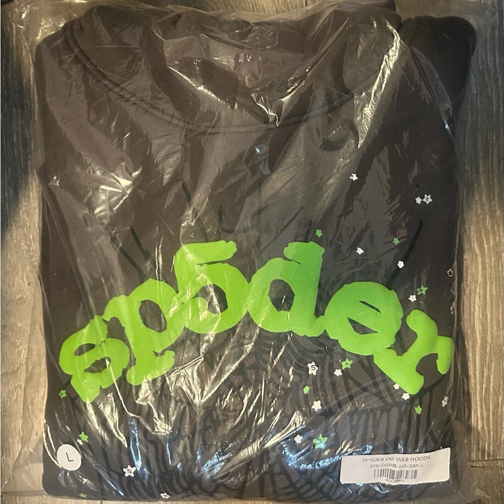 SP5DER WAIT WEB HOODIE [SLATE GREY]